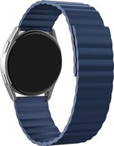 Strap-it smartwatch bandje 22mm - Magnetisch siliconen bandje geschikt voor Samsung Galaxy Watch 46mm / Gear S3 Classic & Frontier / Galaxy Watch 3 45mm / Amazfit GTR 47mm / GTR 2 / GTR 3 - blauw