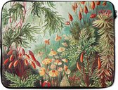 Laptophoes 15.6 inch - Bloemen - Kunst - Vintage - Natuur - Botanisch - Laptop sleeve - Binnenmaat 39,5x29,5 cm - Zwarte achterkant