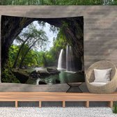 Ulticool - Cascade Transparente Arbres Nature - Affiche Tapisserie - 200x150 cm - Groot tapisserie - Affiche jardin Tentures