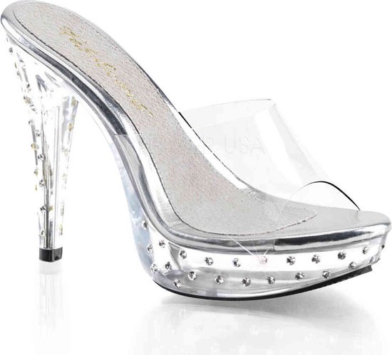 Fabulicious Sandales à talon - 44 Shoes- COCKTAIL-501SDT US 13 Transparent/Couleur argent