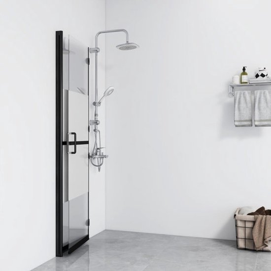 vidaXL - Inloopdouchewand - inklapbaar - 100x190 - cm - ESG-glas - halfmat