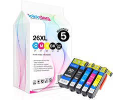 Inktdag inktcartridges voor Epson 26XL, multipack van 5 kleuren voor Epson Expression Premium XP510, XP520, XP600, XP605, XP610, XP615, XP620, XP625, XP700, XP710, XP720, XP800, XP810, XP820