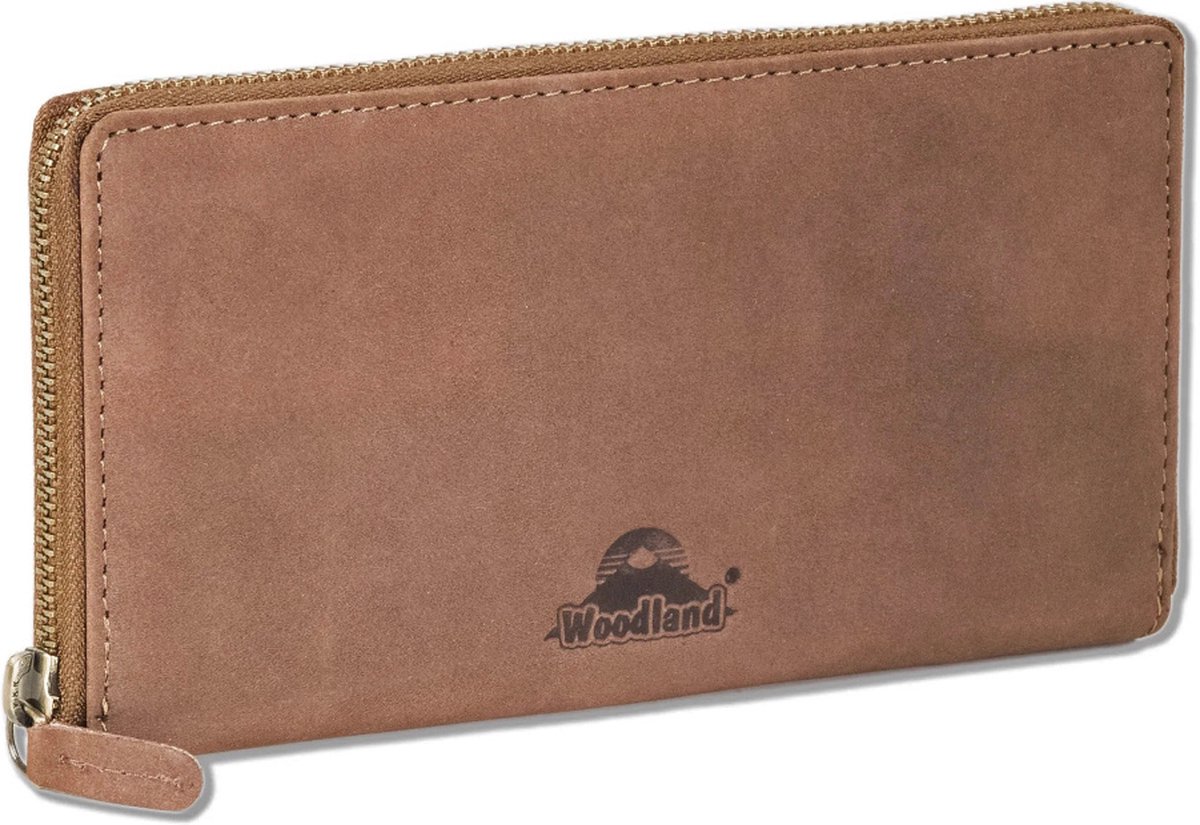 Woodland 'Luxury' Ritsportemonnee - Dames - Leer - Bruin