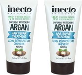 Inecto - Argan Hair Repair Treatment - 2 pak - Hydraterend - Kalmerend - Natuurlijk