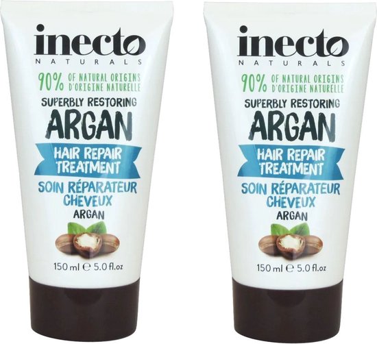 Inecto - Argan Hair Repair Treatment - 2 pak - Hydraterend - Kalmerend - Natuurlijk