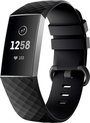 Siliconen Smartwatch bandje - Geschikt voor Fitbit Charge 4 silicone band - zwart - Maat: S - Horlogeband / Polsband / Armband
