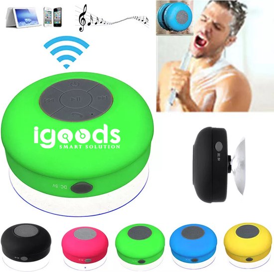 Haut-parleur Bluetooth étanche IGOODS - avec ventouse - Microphone intégré  - Bluetooth... | bol