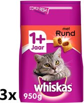 Whiskas - Katten Droogvoer - Adult - Rund - 3x950g