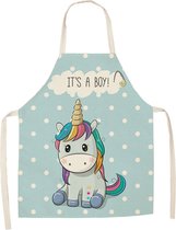 Keukenschort kinderen - Unicorn 'it's a boy' - 38 cm *47 cm - 2 tot 5 jaar