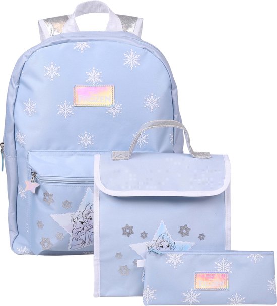 Disney Frozen Elsa et Anna - Sac à dos bleu + sac à lunch + pochette |  bol.com