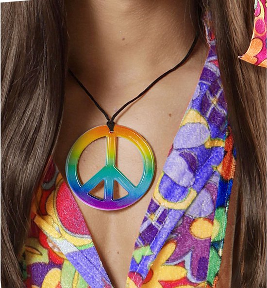 Widmann Hippie Flower Power Sixties sieraden peace teken ketting | bol