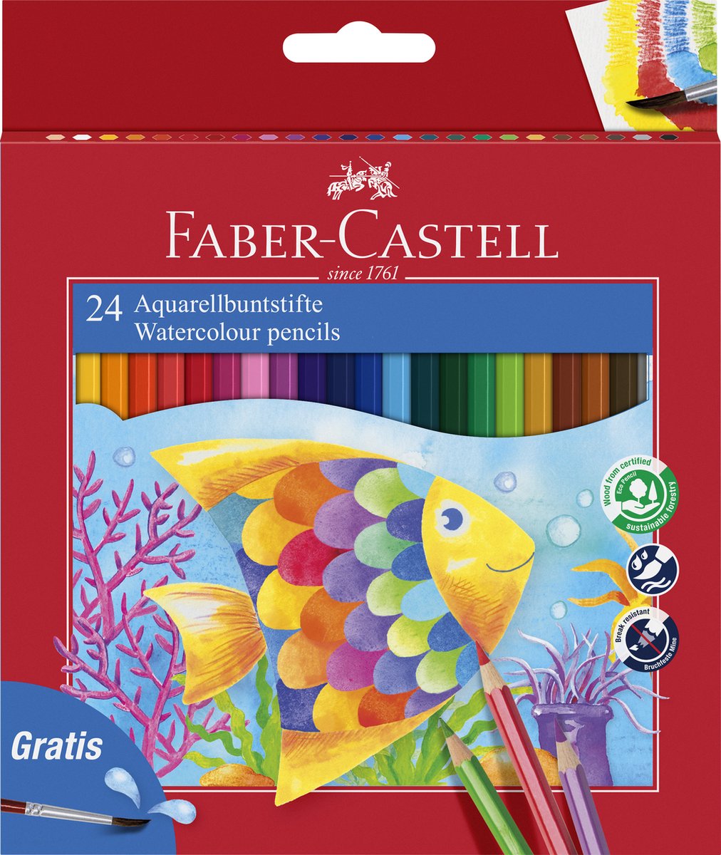 Faber-Castell aquarelpotlood - etui 24 stuks + penseel - FC-114425