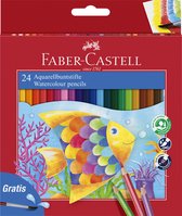 Trousse à crayons aquarelle Faber-Castell 24 pièces + pinceau