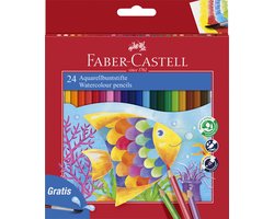 foto van Faber-Castell aquarelpotlood - etui 24 stuks + penseel - FC-114425