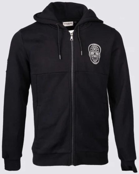 Black And Gold HOODIE met zipper ZWART L