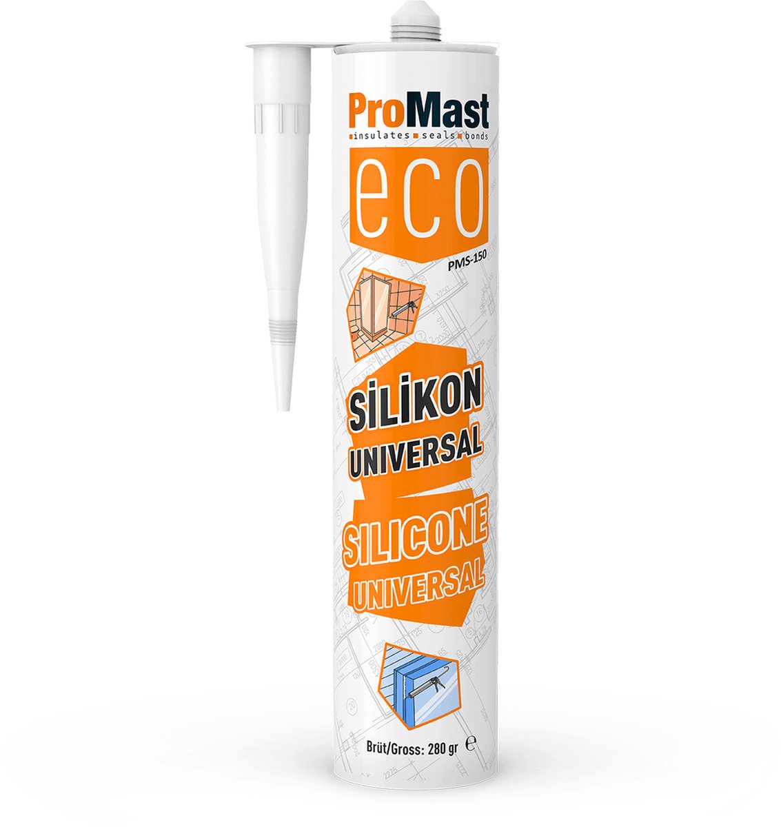Promast Eco silicone kit - Wit PMS-150 - 280 gram
