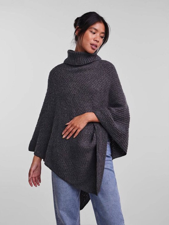 Pieces Pyron Structured Poncho GRAU One Size