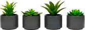 Plante Artificielle Atmosphera - Fausse Plante - Grijs - Set de 4 - Pour Intérieur - Avec Pot