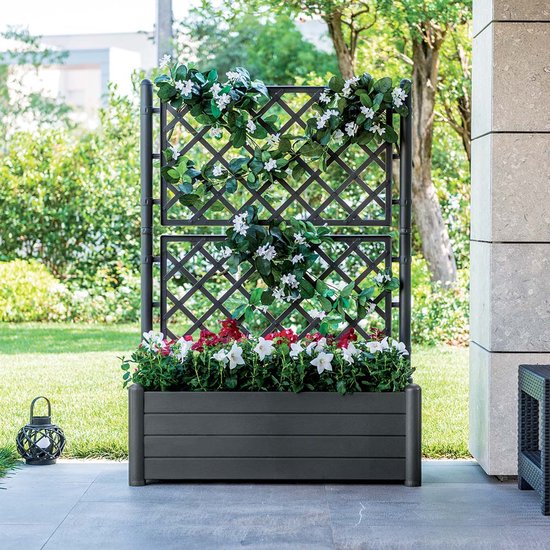Vidaxl -plantenbak -grijs -80 X 40 X 136 Cm -polypropyleen