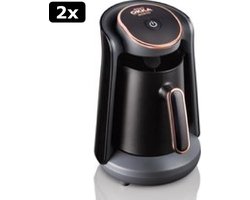 2x Arzum OKKA Minio Copper - Turkse Koffiemachine - Zwart & Koper | 4 kopjes | OK004 - Black & Copper | Turkish Coffee Maker