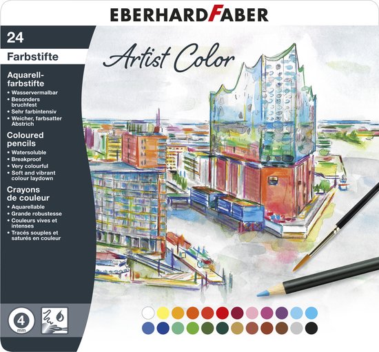 Eberhard Faber aquarelpotlood - Artist Color - metaaletui 24 stuks - FC-516025