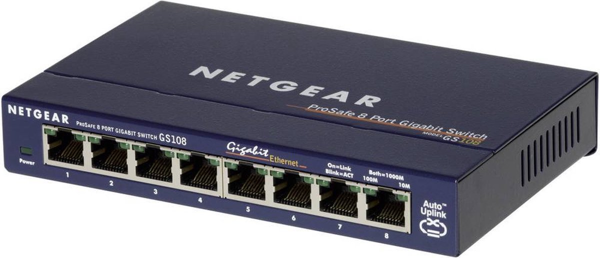 Netgear ProSAFE GS108 - Netwerk Switch - Unmanaged - 8 Poorten - Netgear