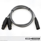 XLR naar 2x XLR kabel, 1m, m/f | Signaalkabel | sam connect kabel