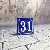 Numéro de maison en émail bleu / blanc n ° 31