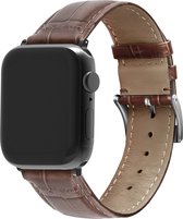 Bracelet Smartwatch en Cuir - Convient pour Apple Watch bracelet cuir grain crocodile - marron - Taille : 42 - 44 - 45 - 49mm - Strap-it Watchband / Wristband / Bracelet
