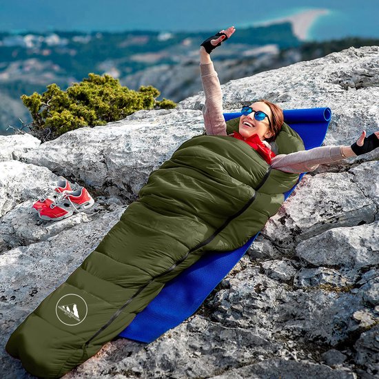 HikeMeister® outdoor survival fishing mummy slaapzak  230 x 80 cm  -8°C