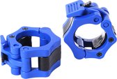 MJ Sports Premium Jaw Collars - Halterstangsluiters - Lock Jaw Collar Set - Olympische Barbell - Fitness - Set van 2 - 50mm - Blauw