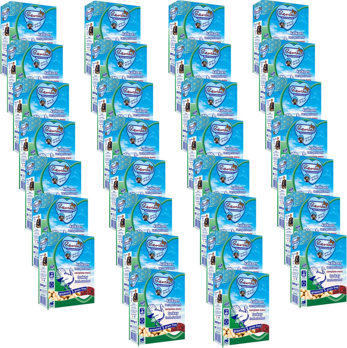 Renske Renske Honden Natvoer - Hondenvoer - 7+ Kalkoen - 30 x 395 g