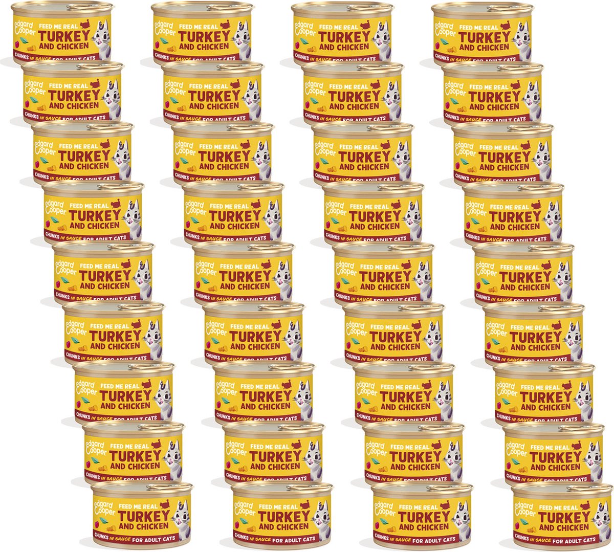 Edgard & Cooper Adult Chunks 85 g – Kattenvoer – 36 x Kalkoen&Kip