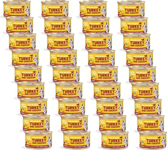 Edgard & Cooper Adult Chunks 85 g - Kattenvoer - 36 x Kalkoen&Kip
