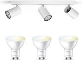 Philips myLiving Kosipo Opbouwspot - Wit - 3 Lichtpunten - Spotjes Opbouw - Incl. WiZ Gu10 warmwit tot koelwit licht