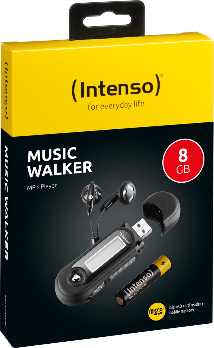 Intenso Music Walker MP3-speler 64 GB met LCD-display, microSD-kaart Intenso Music Walker MP3-speler 64 GB met LCD-display, microSD-kaart