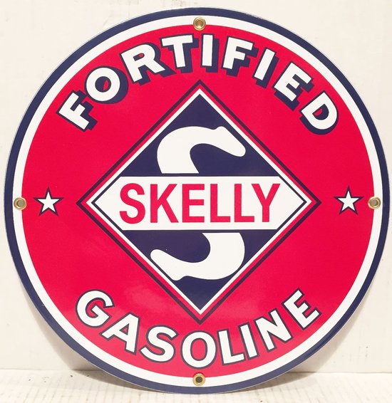 Skelly Fortified Gasoline Emaille Bord 12
