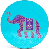 Onderzetters 'Indiase olifant', set van 6 stuks, MDF