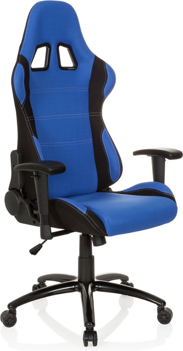 hjh office Game Force - Bureaustoel - Racingstoel - Directiestoel - Stof - Zwart / blauw