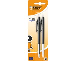 BIC M10 Original Balpennen met Kliksysteem - Zwart - 2 Stuks - Medium Punt 1 mm