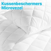 Kussenbeschermer Microvezel Wit/Creme - 60x70 - Antibacteriëel Kussenbeschermer - Kussen Beschermer - Kussenbeschermer Met Rits - kussensloop - Kussenbeschermer Molton Kussenslopen