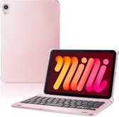 iPad mini 6 2021 Toetsenbord Hoes hoesje - CaseBoutique -  Roze - Kunststof QWERTY indeling