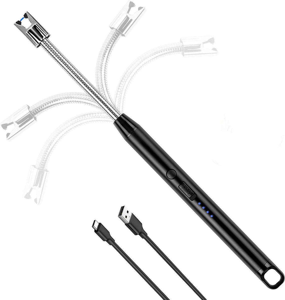 Aansteker kaarsen - Zinaps Arc Aansteker, oplaadbare USB elektronische aansteker, kaarsaansteker, winddicht vlamloze barbecue lichter voor kaarsen, lichter, sigaretten, gasfornuis, keuken (WK 02149)