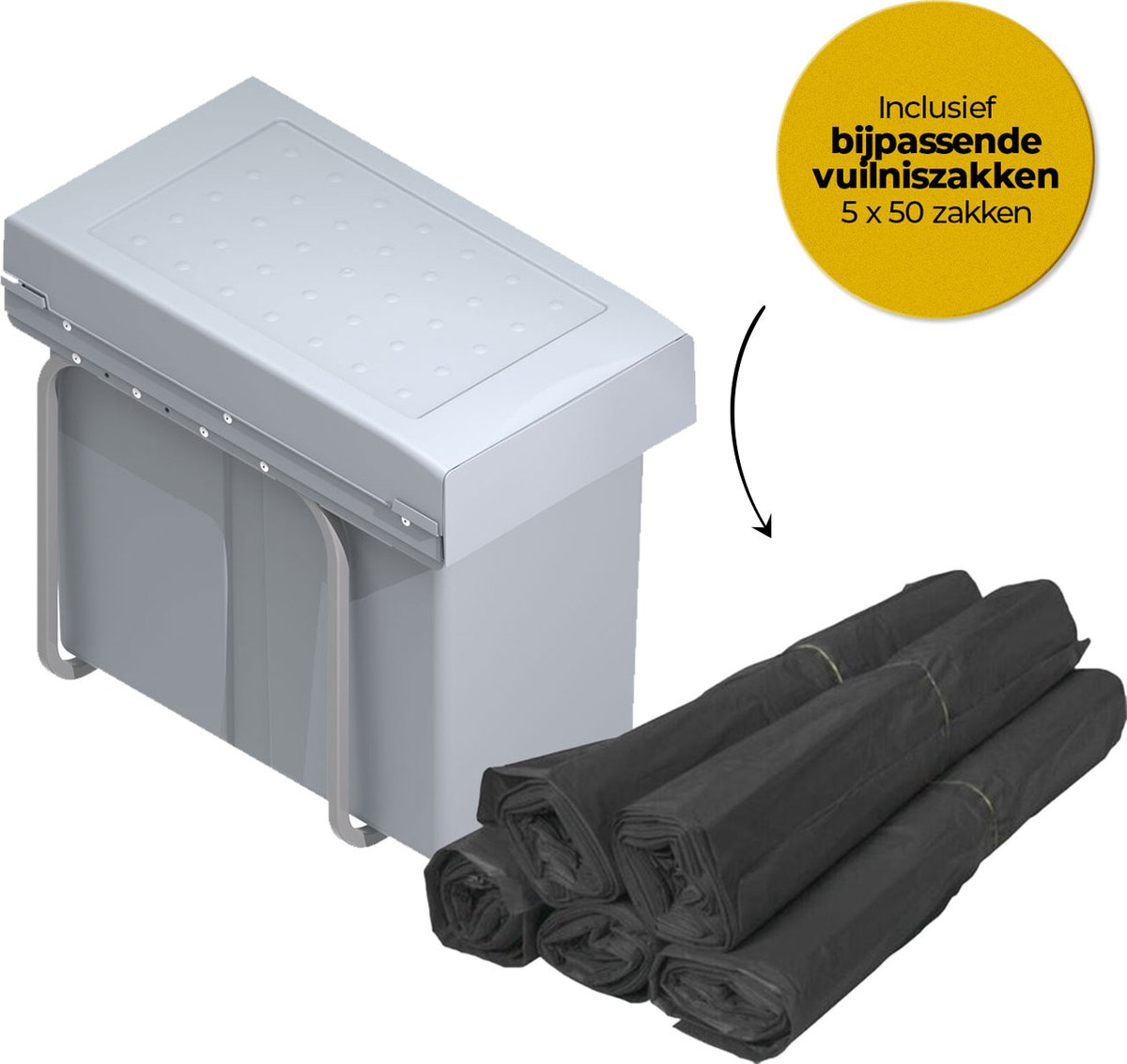 VEVOR - 2 bakken - Soft-close - Inbouw prullenbak kopen? | Korting