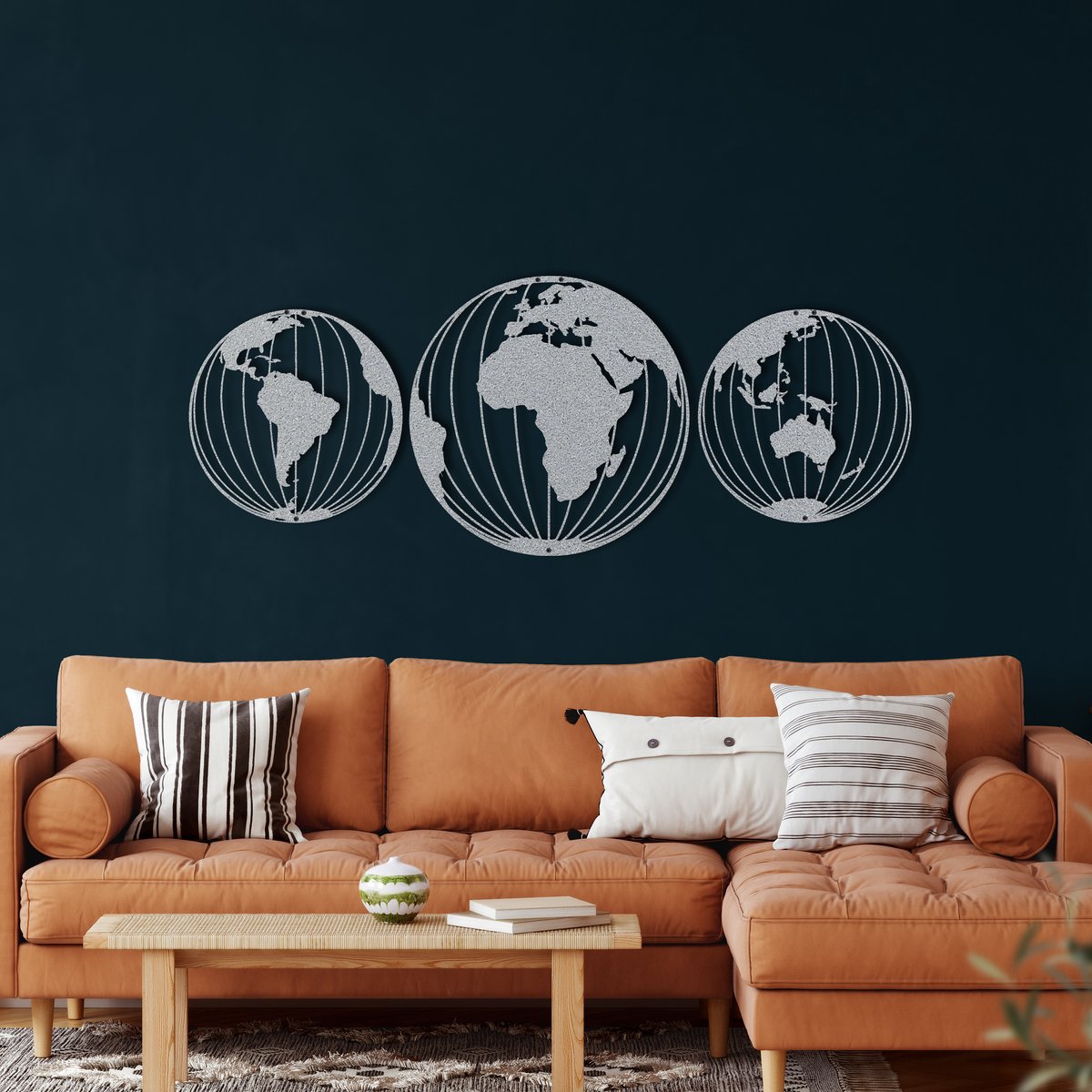 Carte Du Monde Imprimée Sur Toile - Déco Murale Art, Plus De Tailles, Fait Main UK