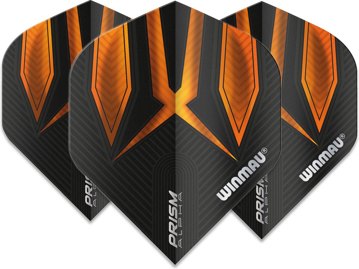 Winmau Prism Alpha Extra Thick Black & Orange - Dart Flights