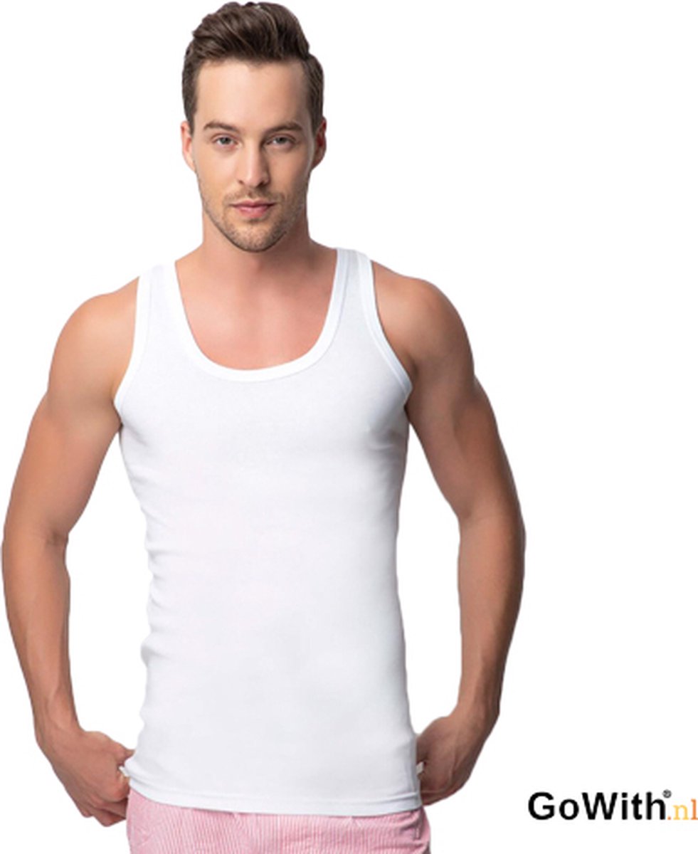 3 pack Heren Singlet Onderhemd heren 100 Katoen Wit Maat S bol