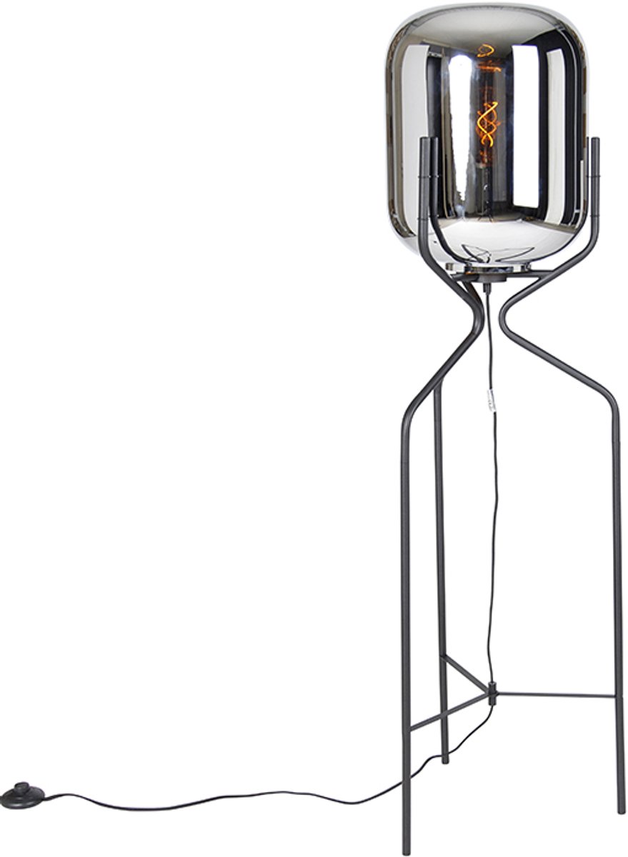 Bol.com QAZQA bliss - Design Vloerlamp | Staande Lamp - 1 lichts - H 120 cm - Zwart - Woonkamer | Slaapkamer aanbieding