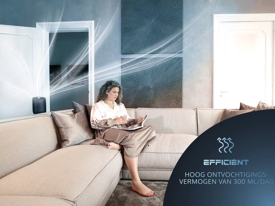 JAP Appliances Enivio D3 - Stille Luchtontvochtiger (<35 dB) voor in de slaapkamer en badkamer - 300ml per dag - Geschikt voor ruimtes tot 15m² - Zwart