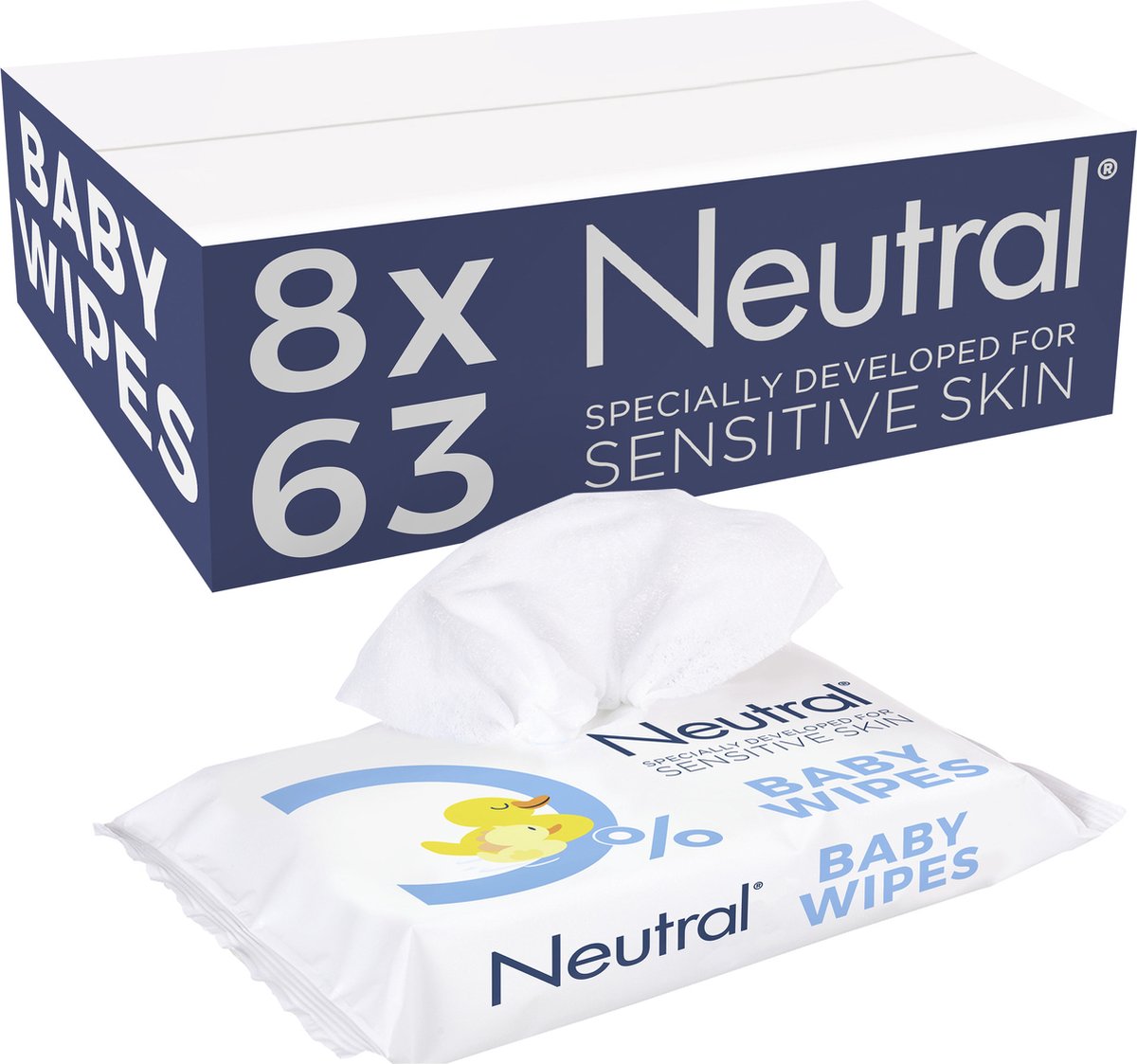 Neutral Baby Billendoekjes Parfumvrij - 504 doekjes - Voordeelverpakking - Neutral